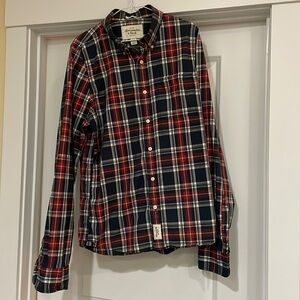Abercrombie Fitch Men's 2XL Shirt Button Down Long Sleeve Cotton Plaid. Muscle